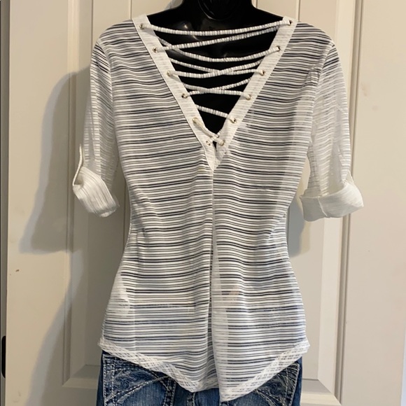 Bebe white sheer top - Picture 4 of 5